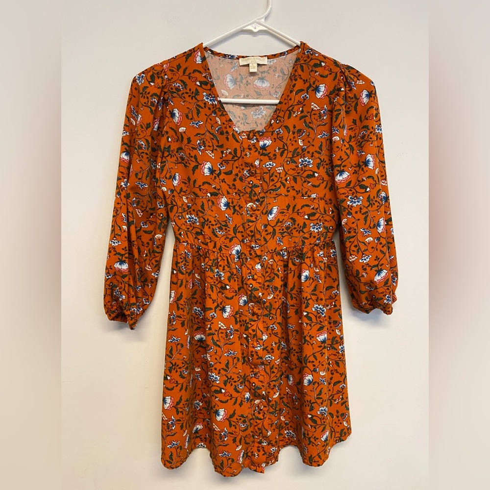 Chelsea & Violet Girls’ Floral V-Neck Dress Size Large